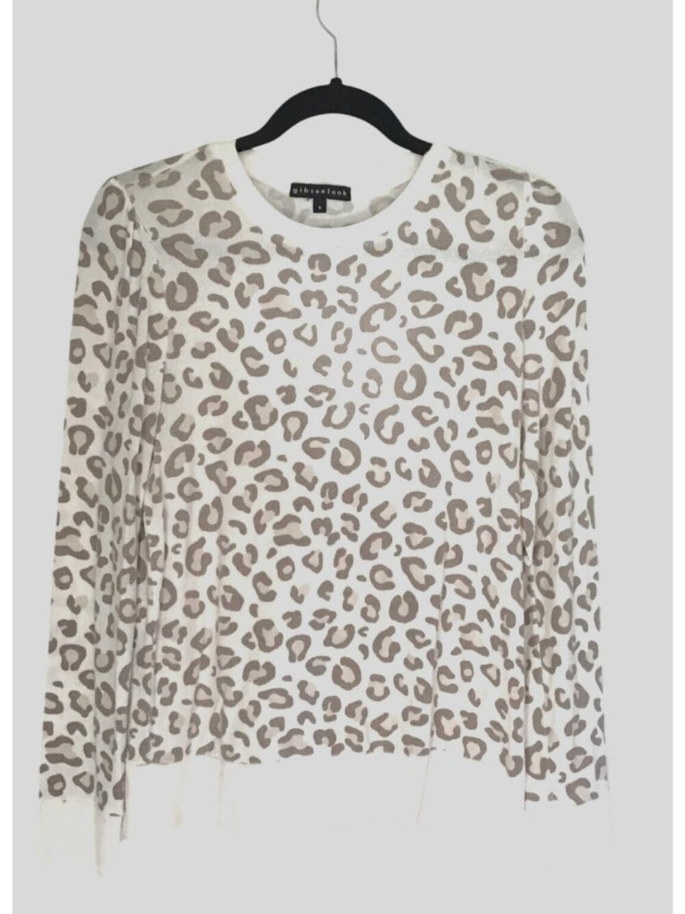 GIBSONLOOK- WOMENS ANIMAL PRINT CREW NECK LONG SLEEVE SWEATER TOP SIZE SMALL